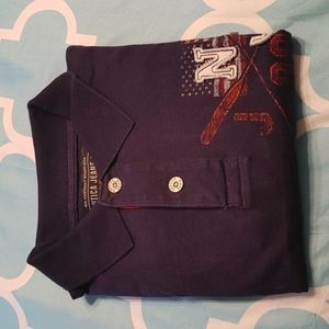 Men's Nautica shirt with 99 American flag and NJC logo.